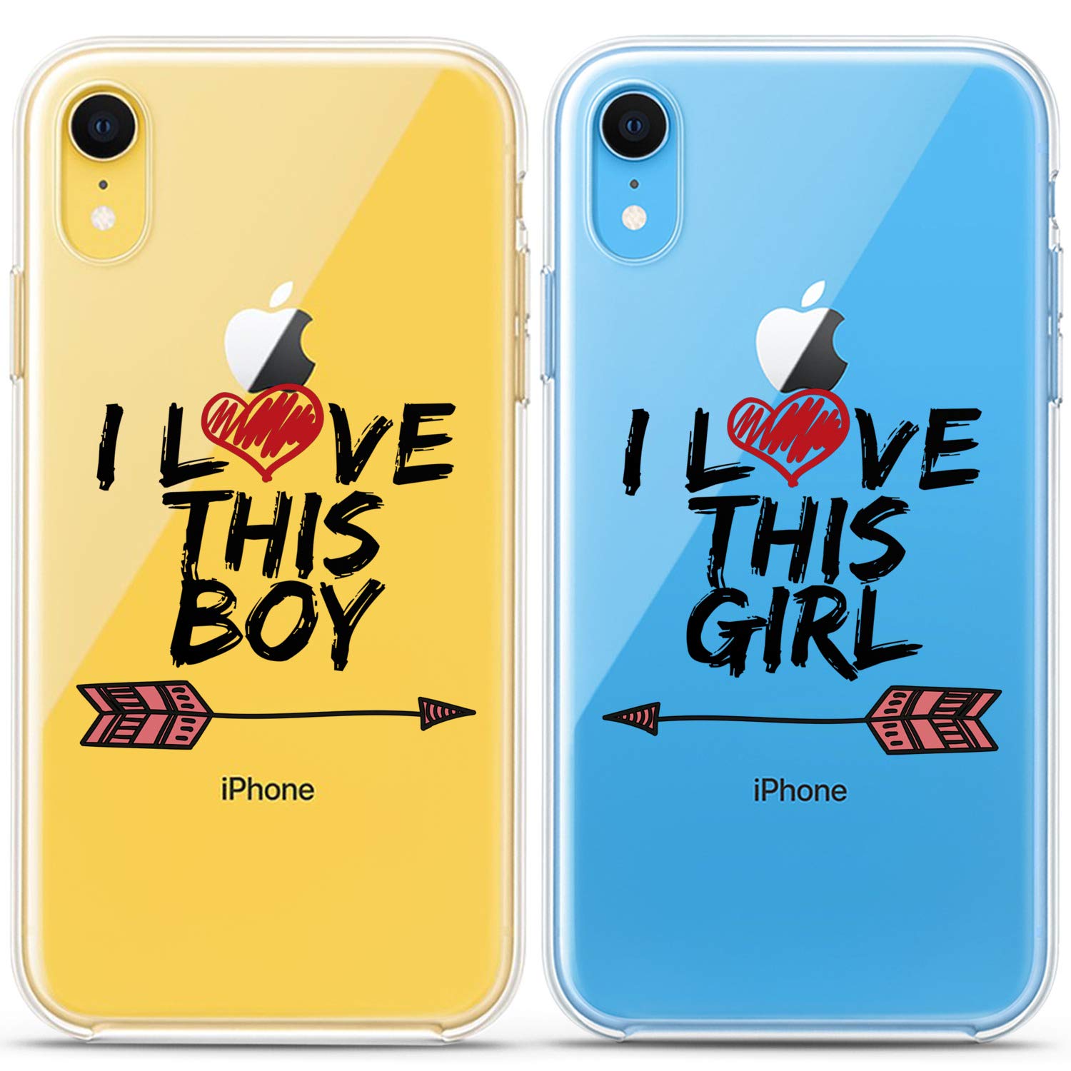Matching Couple Phone Cases for iPhone 16/15/14/13/12/11 Pro Max/Mini/Xs/X/8 Plus/7+/Xr/SE - Cute Silicone Cover for Boyfriend & Girlfriend, Anniversary Gift for Him & Her - Perfect for Couples, Dating & Romantic Occasions