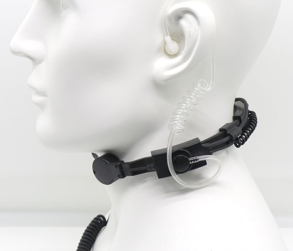 Waterproof PTT Heavy Duty Tactical Throat Mic Headset - Compatible with Kenwood & TYT Two Way Radios - Ideal for Walkie Talkie, Sports, Wargames & Security Operations