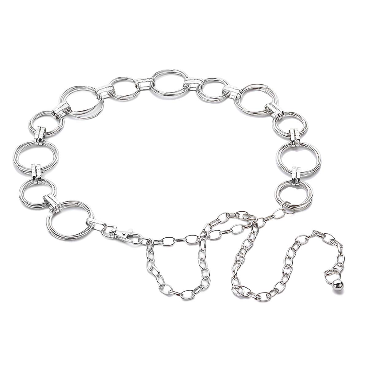 Fashion Women's Adjustable Waist Chain Belt - Gold & Silver Metal Ring Body Chain for Dresses, Party, Wedding & Daily Wear | Elegant Accessory for Outfits & Special Occasions