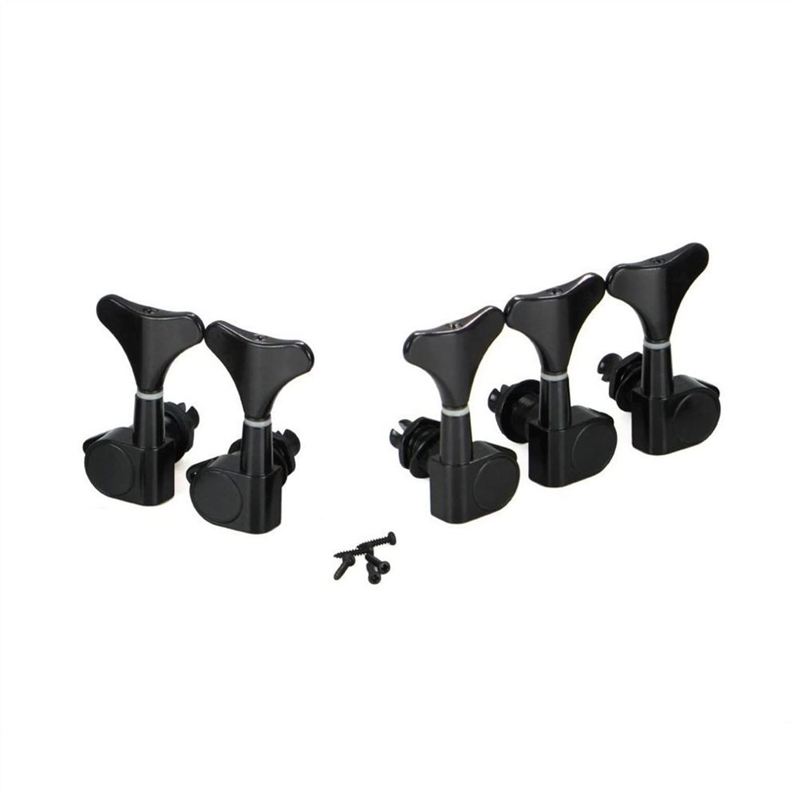 5-Piece Bass Guitar Tuning Peg Set - 2 Left & 3 Right Machine Heads for 5-String Bass (Black) - Perfect for Bass Guitar Maintenance & String Replacement