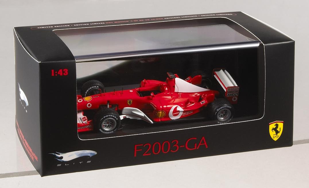 Hot Wheels Elite Ferrari F2003-GA Diecast Model Car - 1:18 Scale Collectible Toy for Adults & Kids - Perfect for Display, Racing Enthusiasts & Gift Giving
