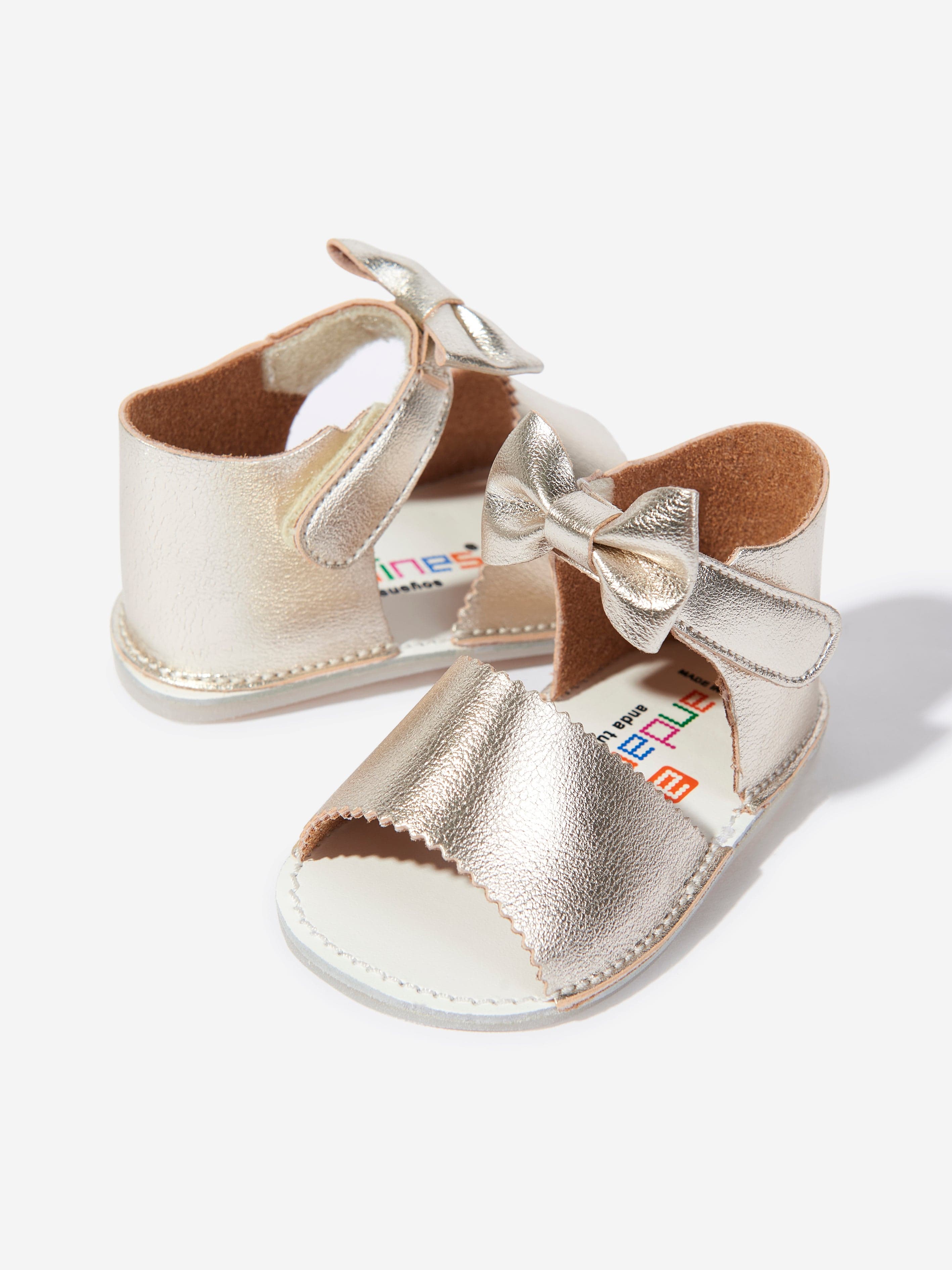 Gold Baby Girls Bow Sandals - Cute & Comfortable Toddler Sandals for Summer, Beach & Special Occasions