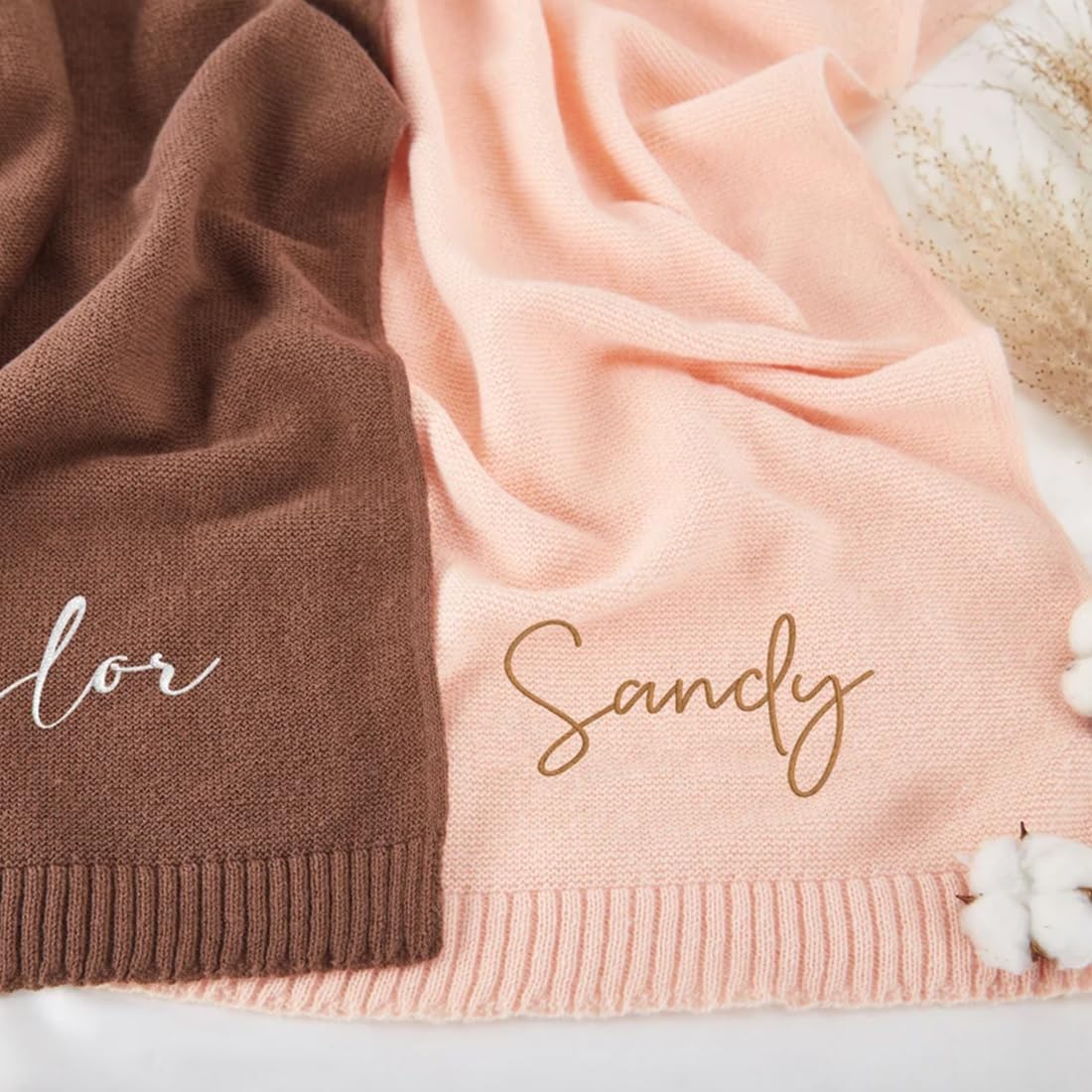 Personalized Embroidered Baby Blanket with Name - Soft Knit Toddler Blanket for Boys & Girls - Light Purple 32x40 Inch (80x100cm) - Perfect for Nursery, Baby Shower Gift & Cozy Comfort