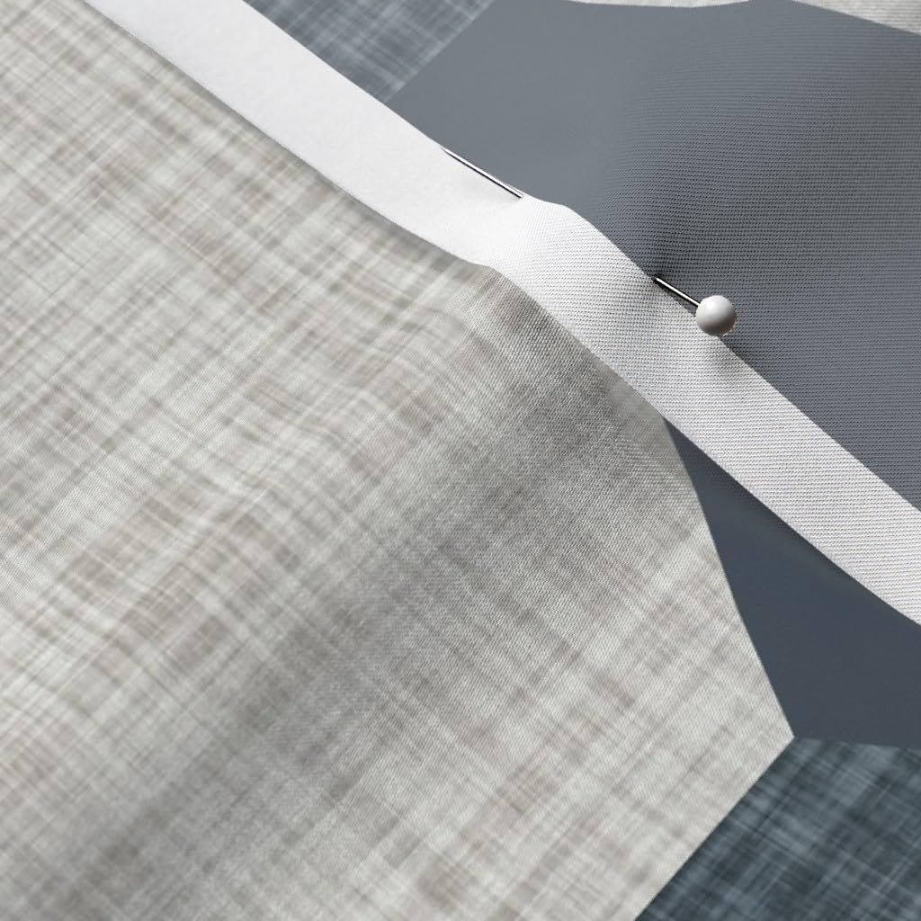 Hexagon Quilt Wholecloth Fabric - Gray White Beige Satin Cheater Print Fat Quarter for Quilting, Sewing, Apparel & Home Decor | DIY Quilt Topper, Fashion Lining, Blankets & Craft Projects