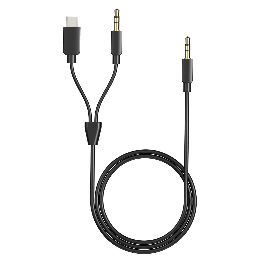 Premium USB-C to 3.5mm Audio Adapter - Hi-Fi DAC with 16/24-bit 192KHz Sampling - 3FT Stereo Headphone Jack Cable for Google Pixel 2 - Perfect for Music, Gaming & Conference Calls (Black)