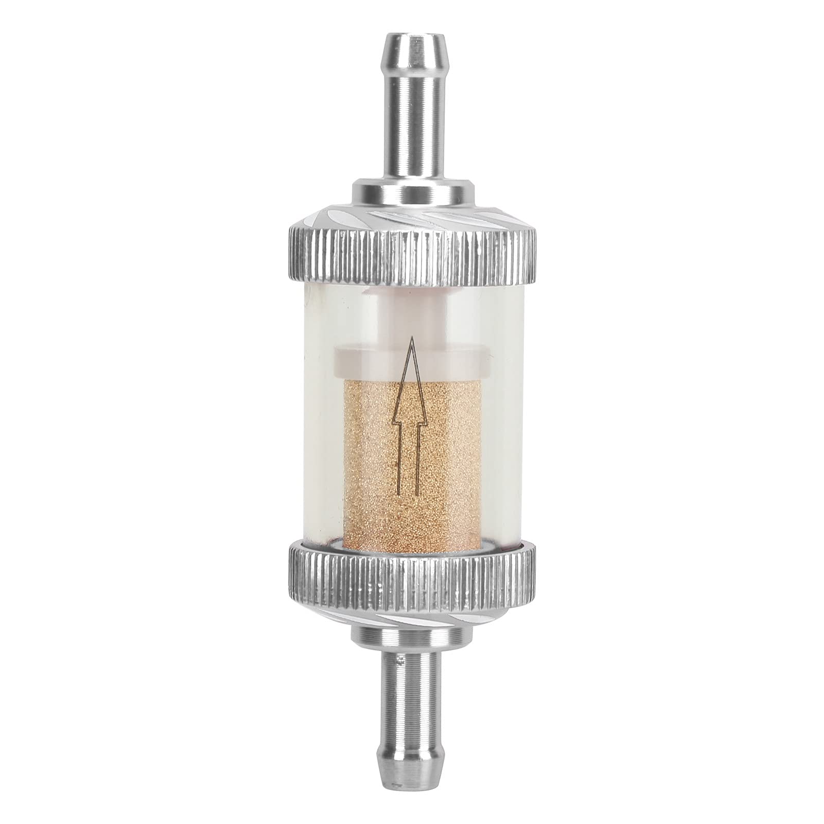High-Quality Motorcycle Gas Filter - ABS Heat Resistant Fuel Filter for 6mm Diameter Motorbikes (Silver) | Perfect for Harley, Honda, Yamaha & More | Improves Engine Performance & Fuel Efficiency