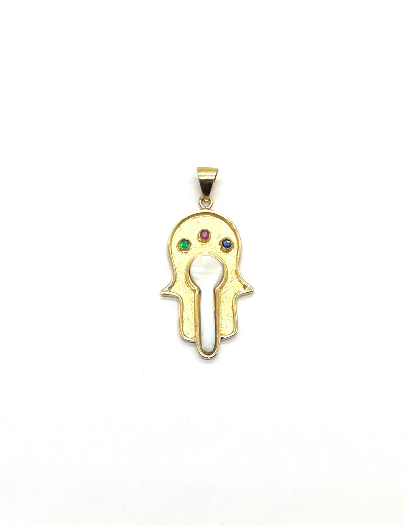 18k Yellow Gold Hamsa Pendant with Genuine Mother of Pearl - Elegant Hand of Fatima Necklace for Women, Perfect for Spiritual Protection & Everyday Wear