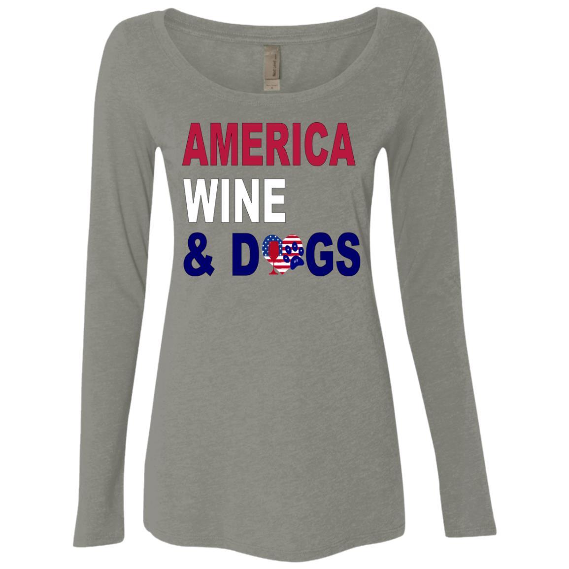 WineyBitches.Co Women's Long Sleeve Scoop Neck Tri-Blend T-Shirt - Soft & Comfortable Casual Wear for Everyday Outfits