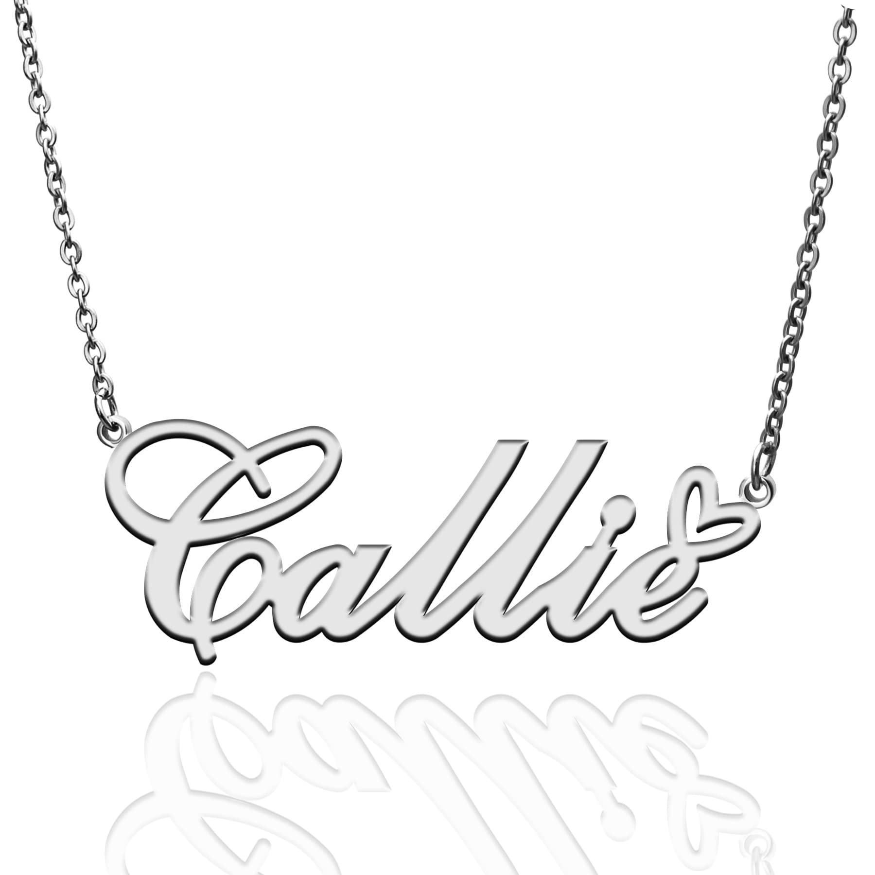 Personalized Name Necklace for Women - Custom Engraved Heart Pendant Jewelry, Best Gift for Girlfriend, Mother, Daughter, Wife (Christmas, Birthday, Anniversary) - Perfect for Everyday Wear, Date Nights, Special Occasions & Gift Giving