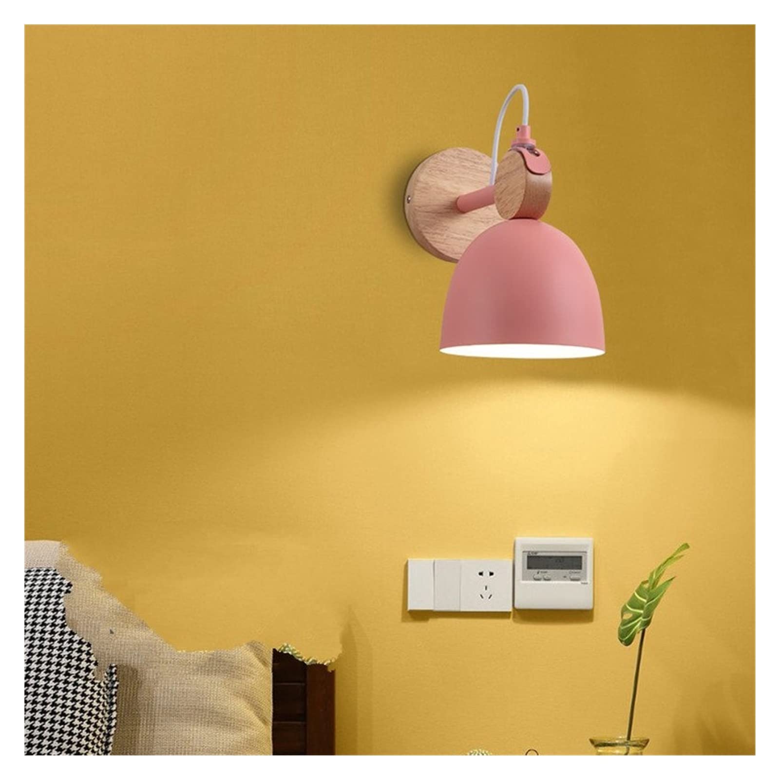 Modern LED Wall Sconces - Dimmable Macaron Wall Lights for Bedroom, Staircase & Kids Room Decor | Pink Night Light with White Glow | Perfect for Nursery, Hallway & Cozy Ambiance