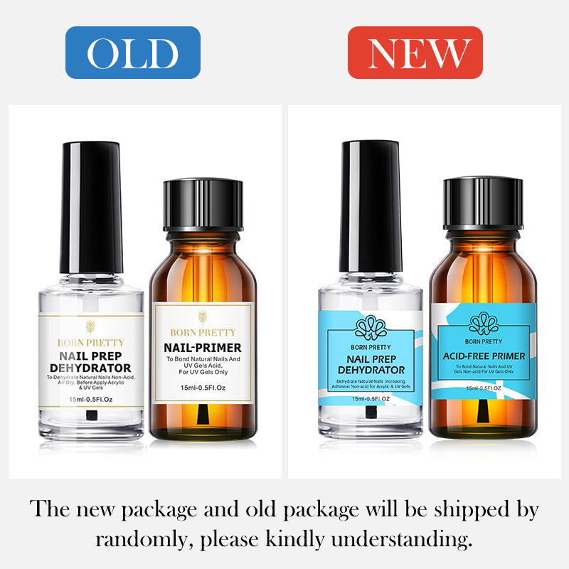2-Pack Nail Primer & Dehydrator Set - 15ml Each for Professional Nail Prep - Perfect for Gel, Acrylic & Dip Powder Manicures at Home or Salon