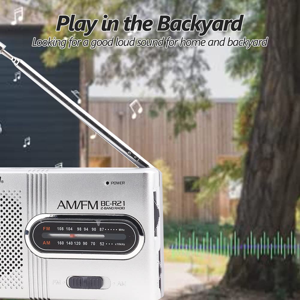 Portable AM/FM Battery Operated Mini Radio with Telescopic Antenna - Built-in Speaker & 3.5mm Headphone Jack - High-Performance Receiver for Camping, Travel & Emergency Use