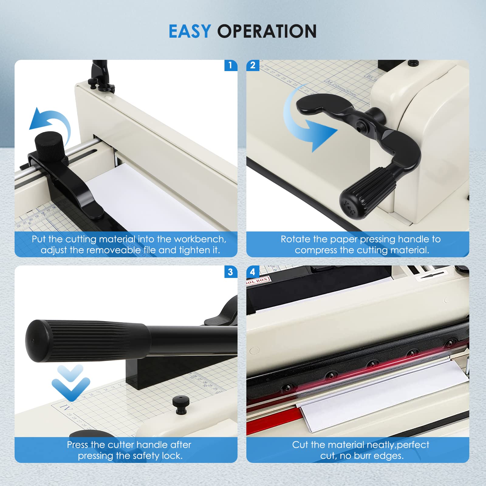 Heavy Duty 17 Inch Guillotine Paper Cutter with Free Replacement Blade - 400 Sheet Capacity Paper Trimmer for Cardstock, Scrapbooking, Office, Home & School Use | Perfect for Crafting, Document Cutting and DIY Projects