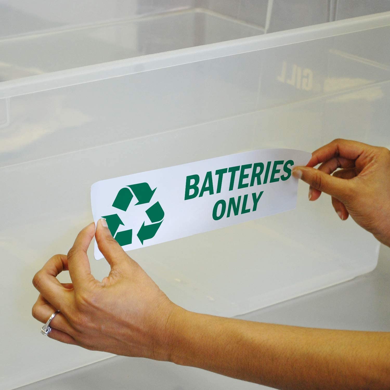 SmartSign Batteries Only Pack of 5 Recycle Labels - 3