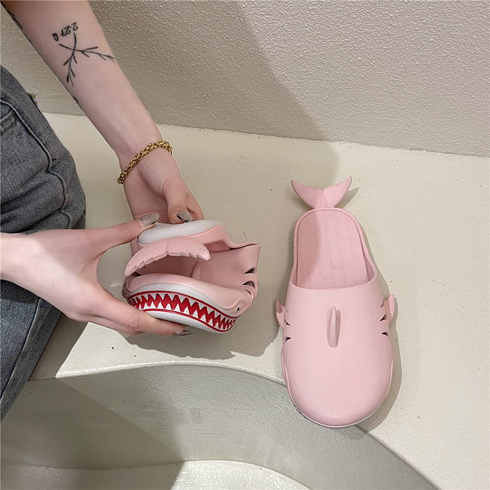 Shark Slippers for Men & Women - Funny Unisex Fish Slippers - Comfortable Beach House Shoes for Outdoor, Pool Party & Summer Vacation