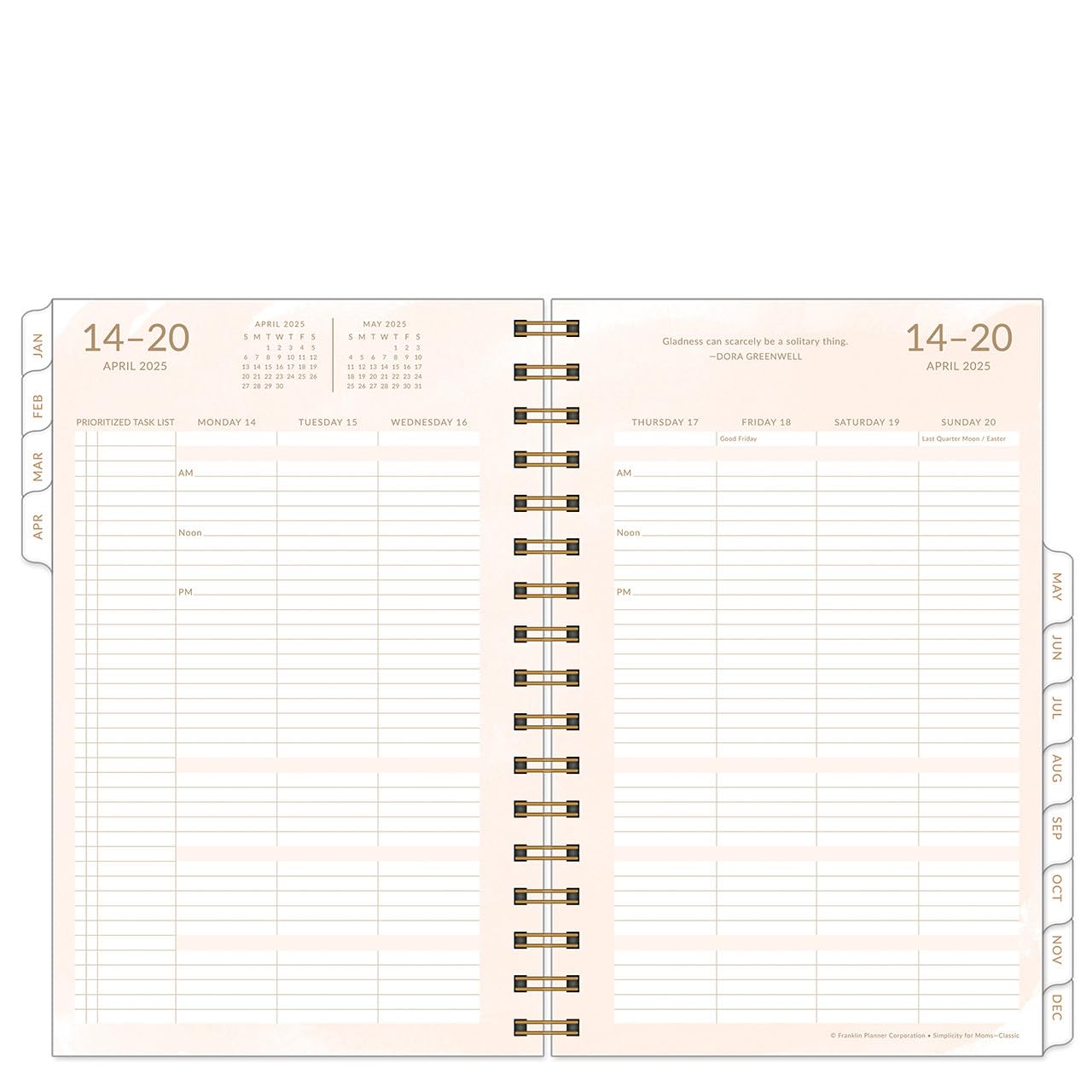 FranklinCovey Weekly Wire-Bound Planner for Moms 2025 (Jan-Dec) - Classic Style, Productivity Organizer for Busy Mothers - Perfect for Scheduling, Goal Setting & Family Management