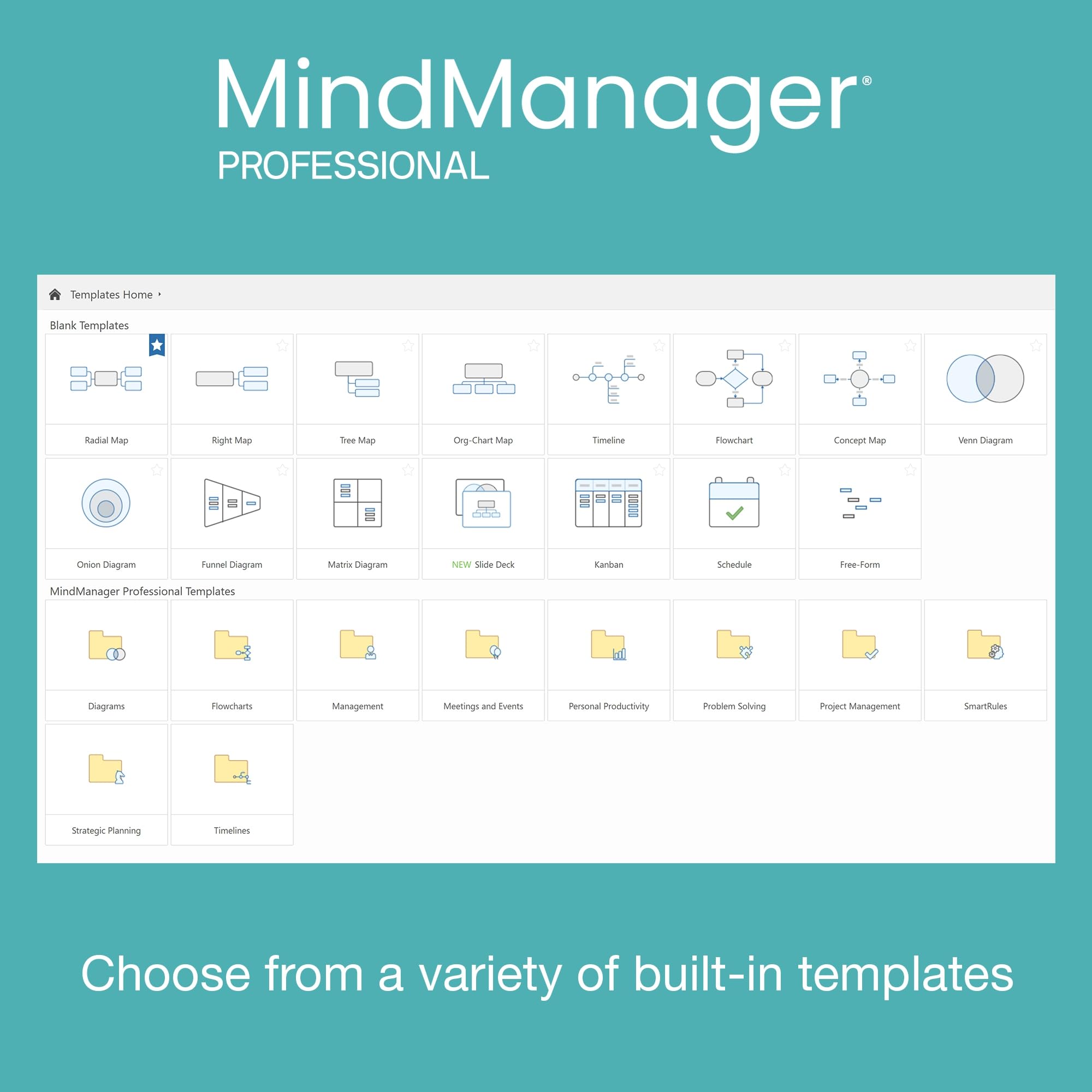 MindManager Professional 1 Year Subscription - Powerful Mind Mapping & Visualization Software for PC & Mac | Boost Productivity, Brainstorming & Project Planning