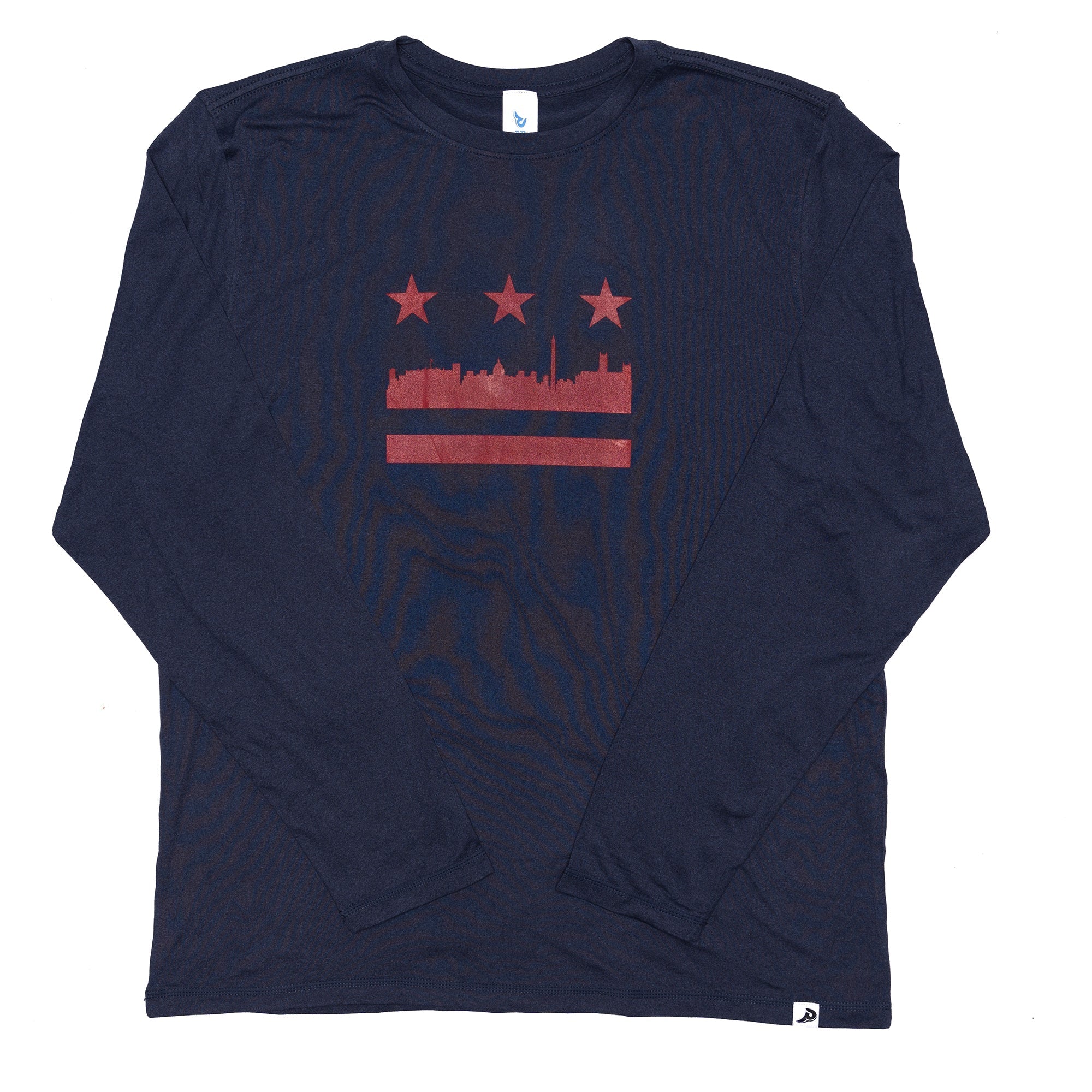 DC Flag Performance Tech Long Sleeve Shirt for Men - Moisture Wicking Athletic Top for Running, Gym & Outdoor Activities