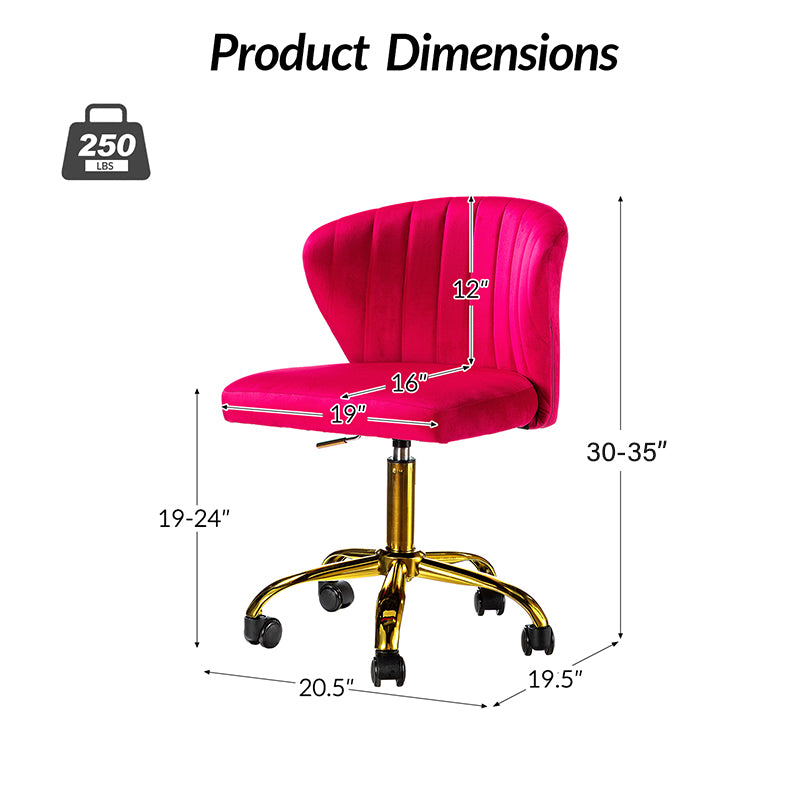 Premium Chandra Velvet Office Chair - Ergonomic Executive Desk Chair with Lumbar Support for Home & Office Workspaces - Comfortable Modern Computer Chair for Long Hours of Sitting