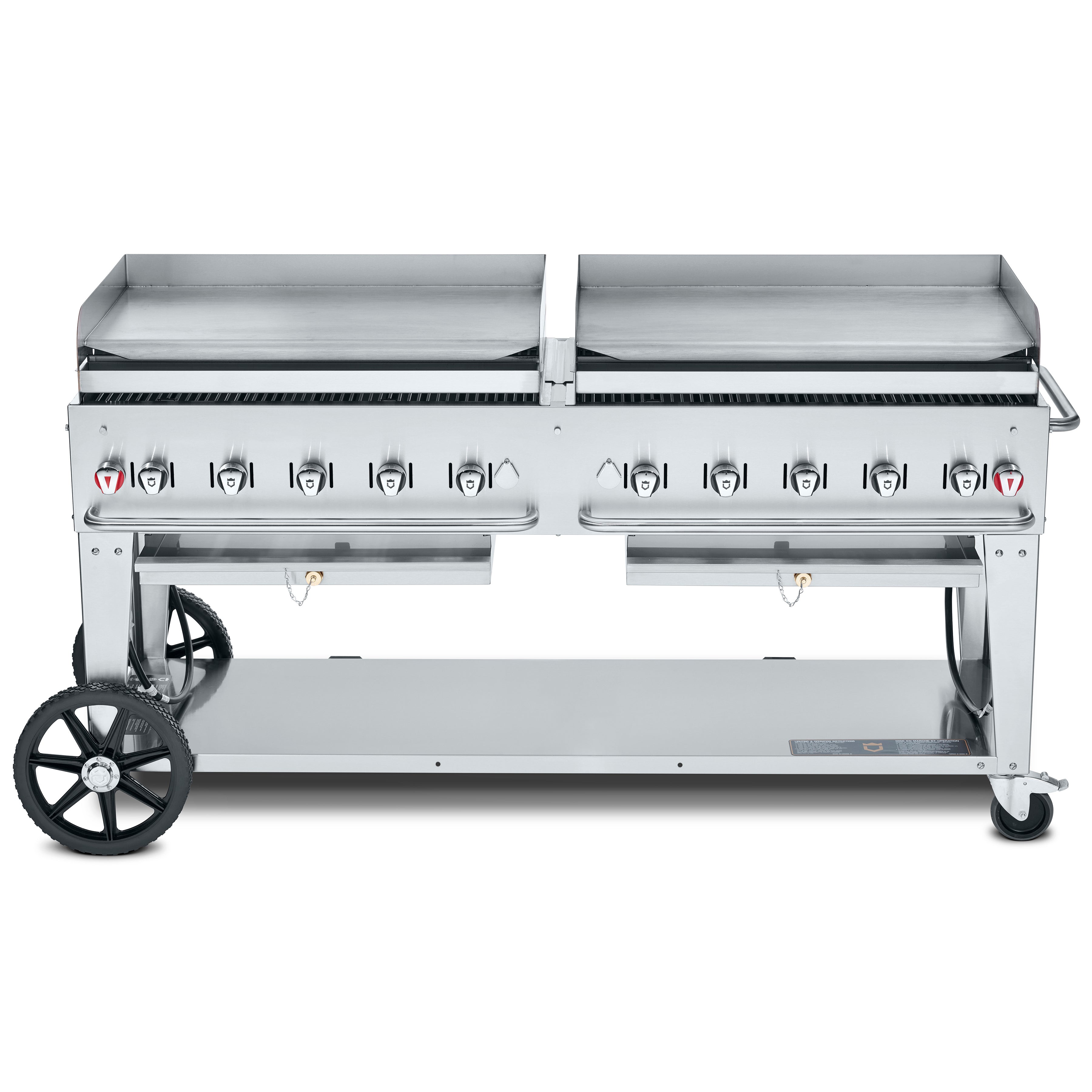 Crown Verity CV MG 72NG 72-Inch Mobile Outdoor Griddle for Natural Gas - Perfect for Backyard BBQs, Camping & Commercial Catering
