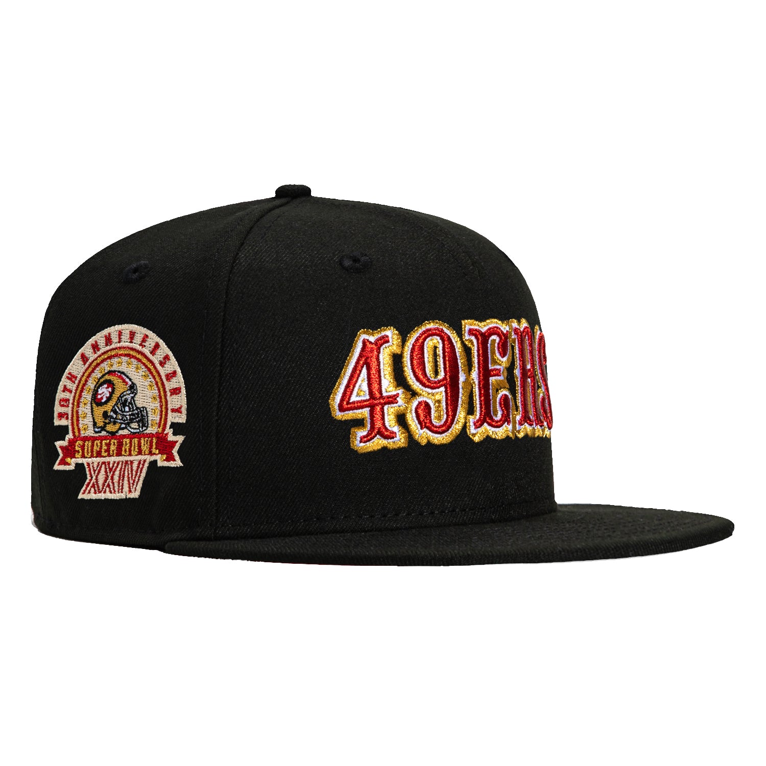 New Era 59Fifty San Francisco 49ers 30th Anniversary Champions Patch Snapback Hat - Black NFL Football Cap for Men & Women - Perfect for Game Day, Sports Events & Fan Collections