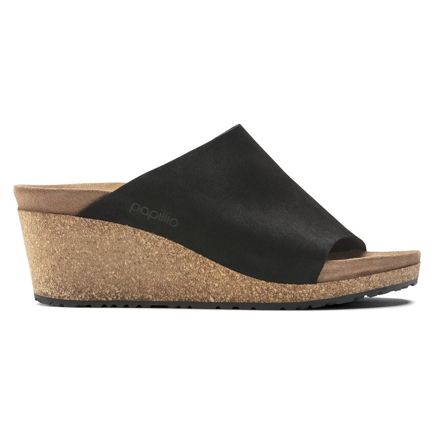 Birkenstock Papillio Namica Suede Leather Sandals for Women - Comfortable Black Slide Sandals for Casual Wear, Walking & Summer Outfits