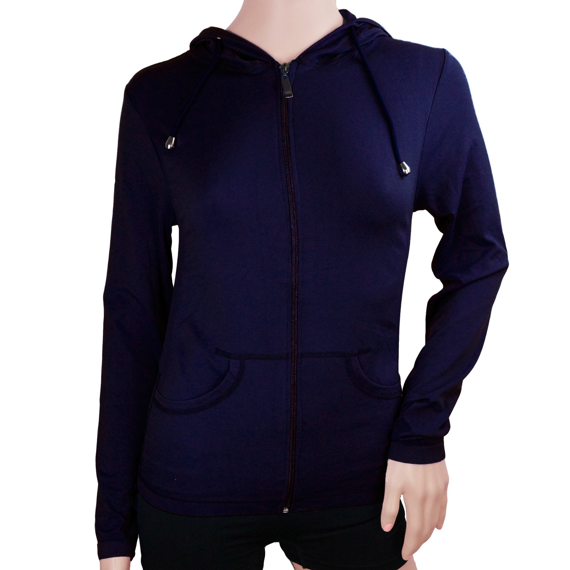 Ekimo Lightweight Seamless Slim Fit Activewear Hoodie - Women's Yoga Fitness Hooded Jacket with Pockets for Running, Gym & Outdoor Sports