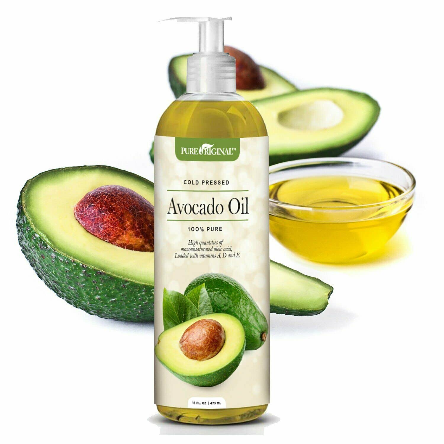 100% Pure Fractionated Coconut Oil 16 fl Oz - Premium Carrier Oil for Aromatherapy, Massage, Hair & Skin Care | Dilute Essential Oils, Moisturize & Soften Skin | Perfect for DIY Beauty, Relaxation & Spa Treatments (Avocado Oil)