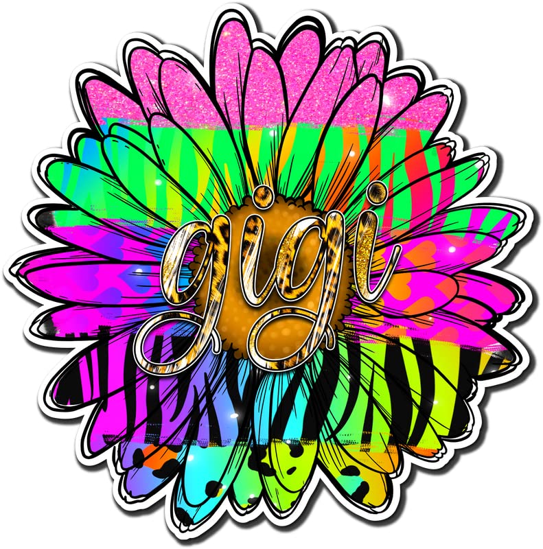 Colorful Sunflower Decal Stickers 2 Pack - 5 Inch Waterproof Vinyl Stickers for Laptop, Water Bottle, Phone Case - Perfect Gift for Women, Girls, Sunflower Lovers (Style S10470)