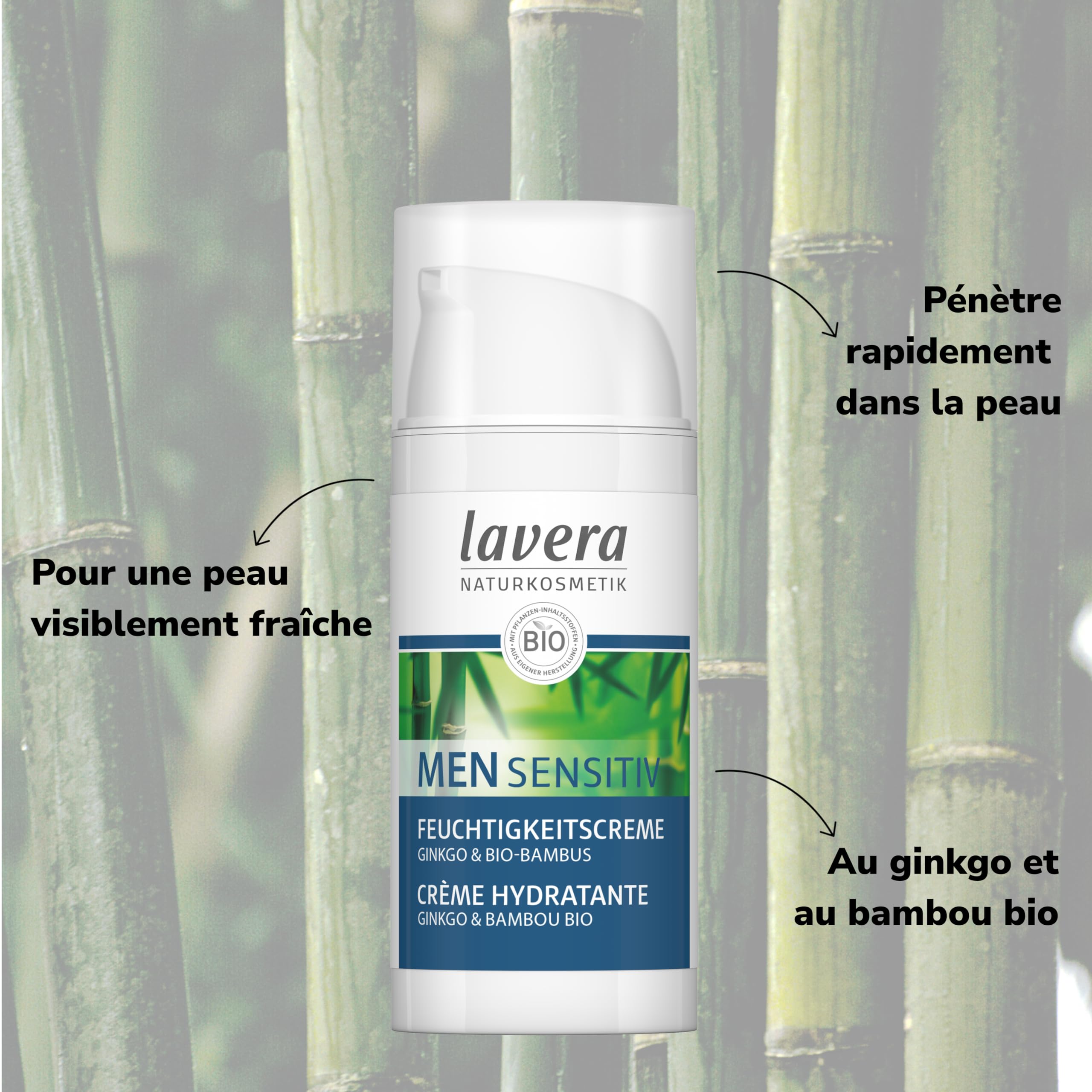 Lavera Natural Daily Moisturizer for Men - Anti-Aging & Anti-Wrinkle Face Cream with Long Lasting Hydration - 30ml/1oz for Sensitive Skin - Perfect for Morning & Night Skincare Routine