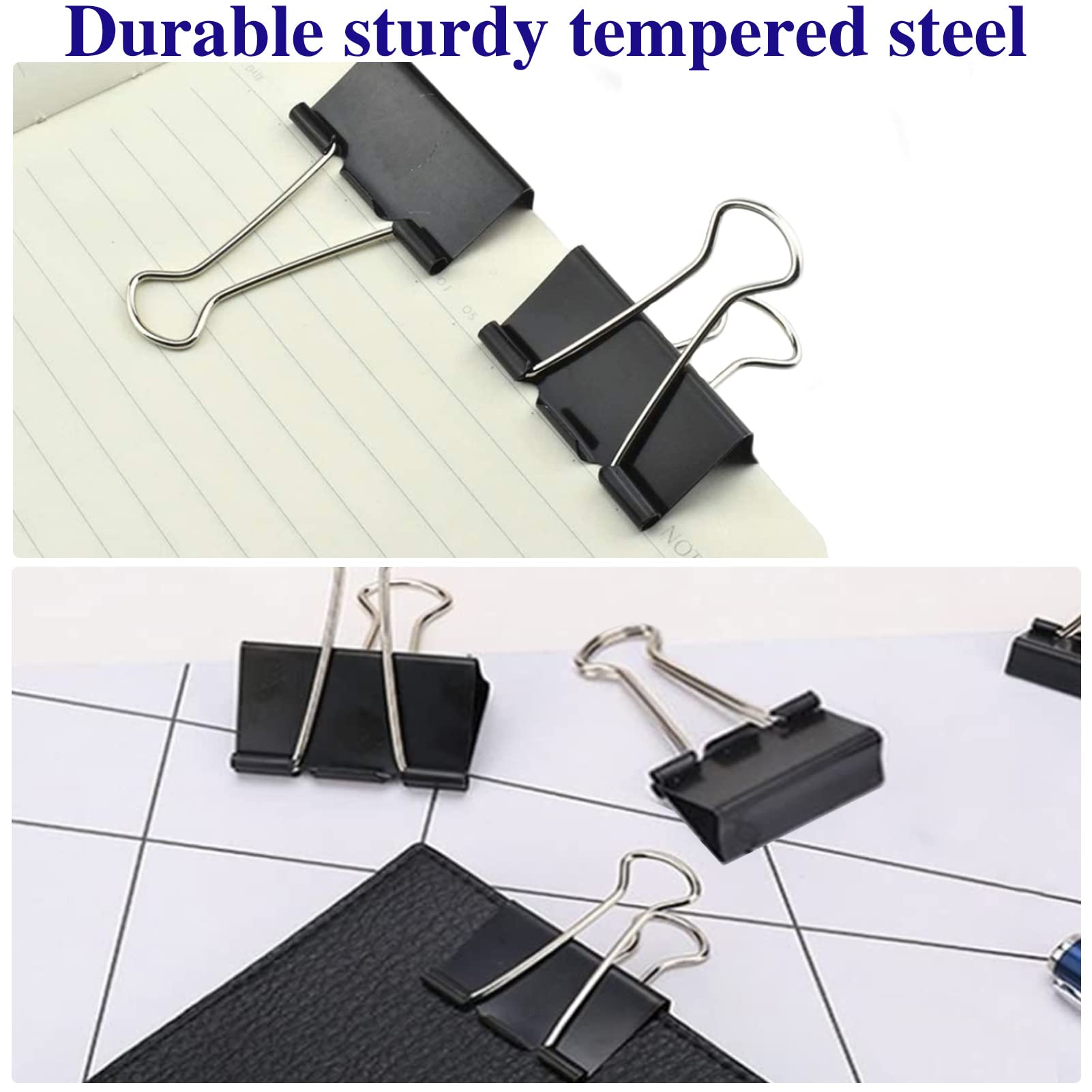 2 Inch Large Binder Clips (72 Pack) - Extra Strong Big Paper Clamps for Office, School, Home & Organizing Documents | Black Heavy Duty Clips for Files, Artwork, Bulletin Boards & DIY Projects