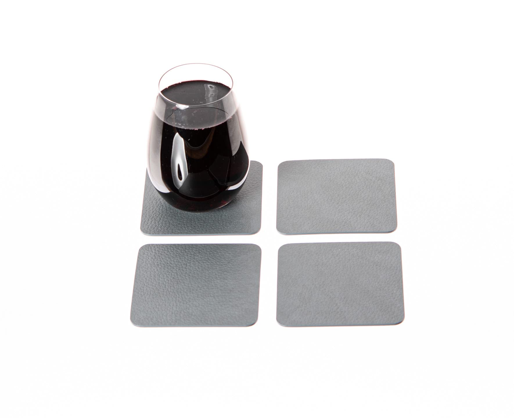 4-Piece Recycled Leather Placemat and Coaster Set (18