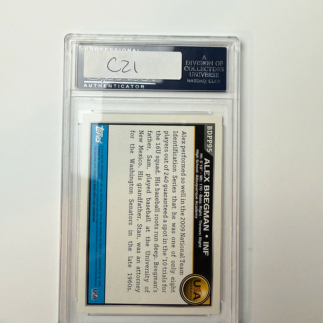 Alex Bregman Signed 2010 Bowman Rookie Card #BDPP95 PSA Certified Auto Authentic - Perfect for Baseball Memorabilia Collectors & Houston Astros Fans