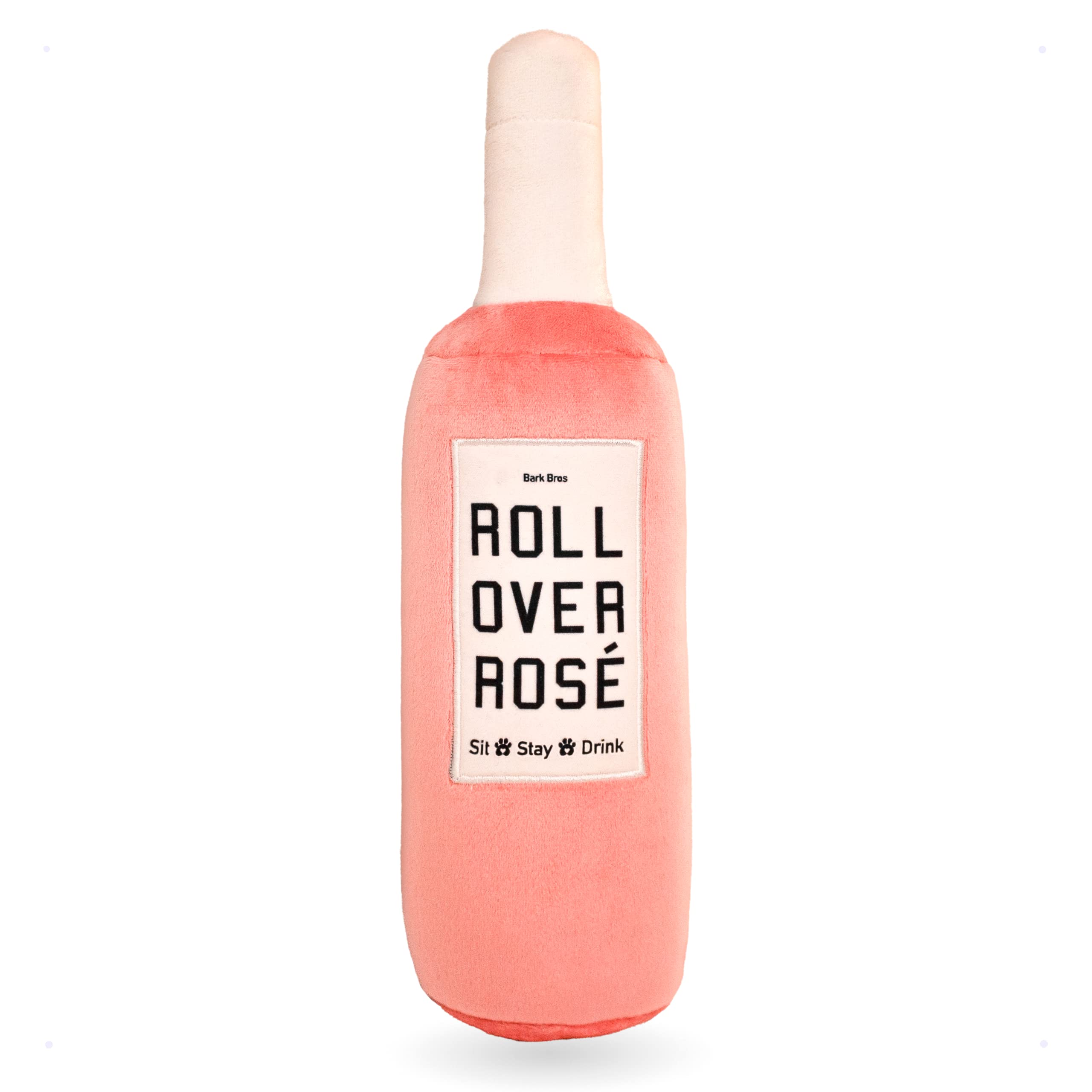 Rose Wine Bottle Dog Toy - Plush Squeaky Puppy Gift for Birthday & Playtime