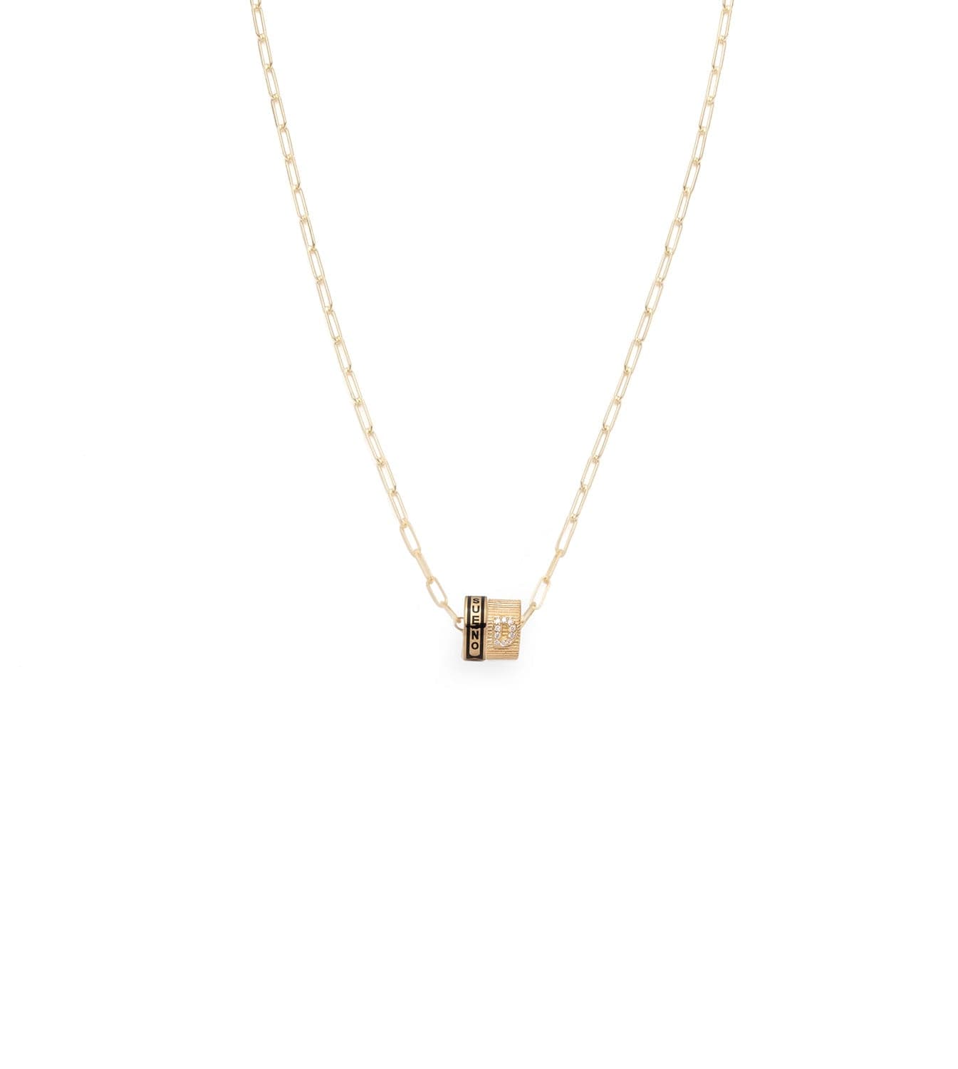 Dream & Pave Diamond Initial Heartbeat Super Fine Clip Chain Necklace - Perfect for Valentine's Gifts, Anniversary Presents & Everyday Elegance