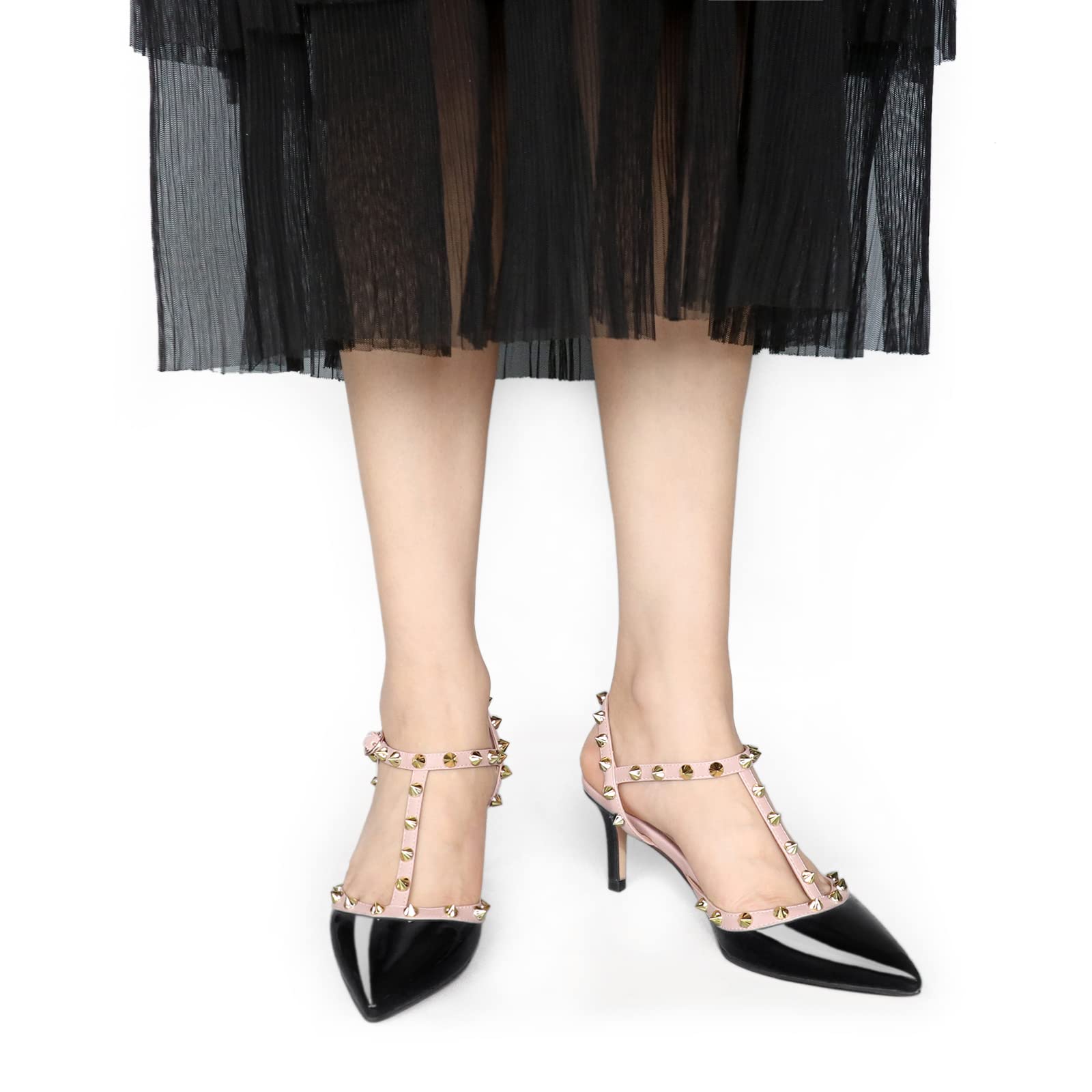 Women's Strappy Kitten Heel Sandals - Slingback Closed Toe Pumps for Work & Evening Out | Comfortable Dress Shoes for Office, Party & Special Occasions