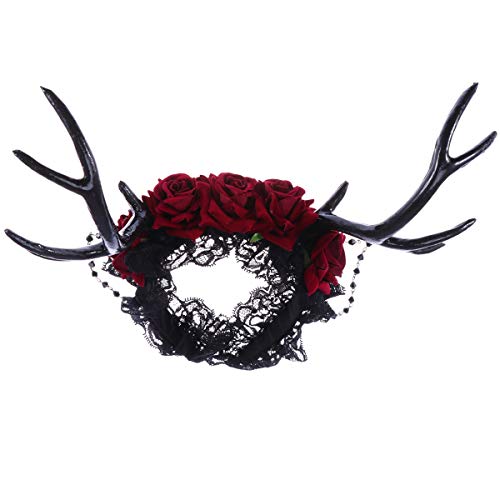 Sparkly Halloween Antler Headbands - Glitter Floral Hair Accessories for Women & Girls | Christmas Party, Cosplay, Costume & Festive Gift Idea