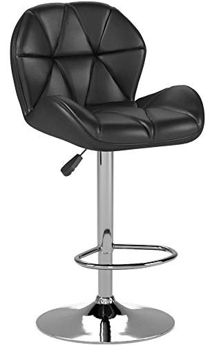 Best Adjustable Swivel Bar Stools with PU Leather Back - Set of 2 for Kitchen Counter, Dining & Home Bar - Comfortable Height-Adjustable Stools for Entertaining & Relaxing