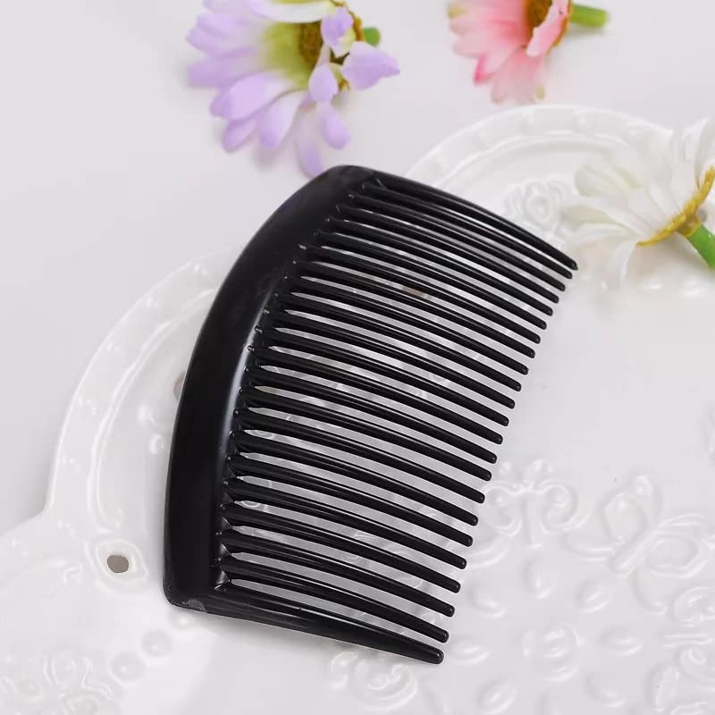 RAWAT® 20-Piece Plastic Slide Hair Comb Clips Set - DIY Hair Accessories for Women & Girls (Medium, Black) - Perfect for School, Parties, and Everyday Styling