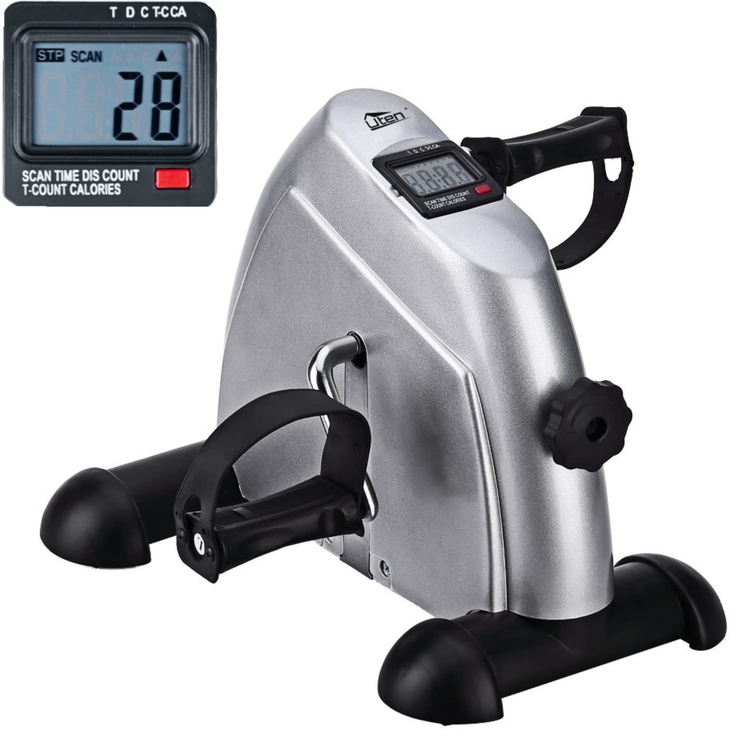 Mini Exercise Bike for Home & Office - Under Desk Bike Pedal Exerciser with LCD Display - Portable Peddler Exerciser for Leg & Arm Workout - Perfect for Desk Work, Physical Therapy & Home Fitness