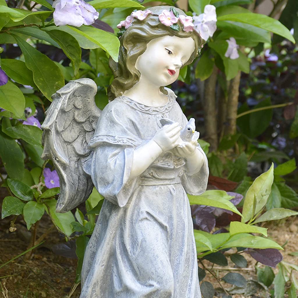 Resin Angel Girl Garden Statue - Outdoor Retro Garden Ornament for Landscaping, Terrace & Balcony Decor - Perfect for Patio, Yard, and Home Garden Decoration