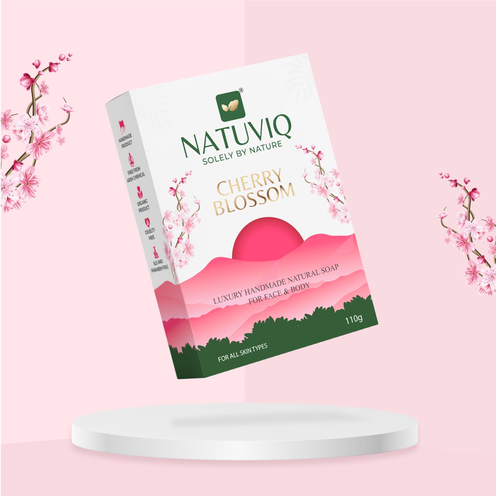 Natuviq Organic Handmade Cold-Processed Bath Soap for Sensitive Skin - 100g Each, Pack of 3 | Natural Vegan Soap for Babies, Kids & Adults | Gentle Cleansing for Normal to Oily Skin | Perfect for Daily Shower, Spa & Gift Giving
