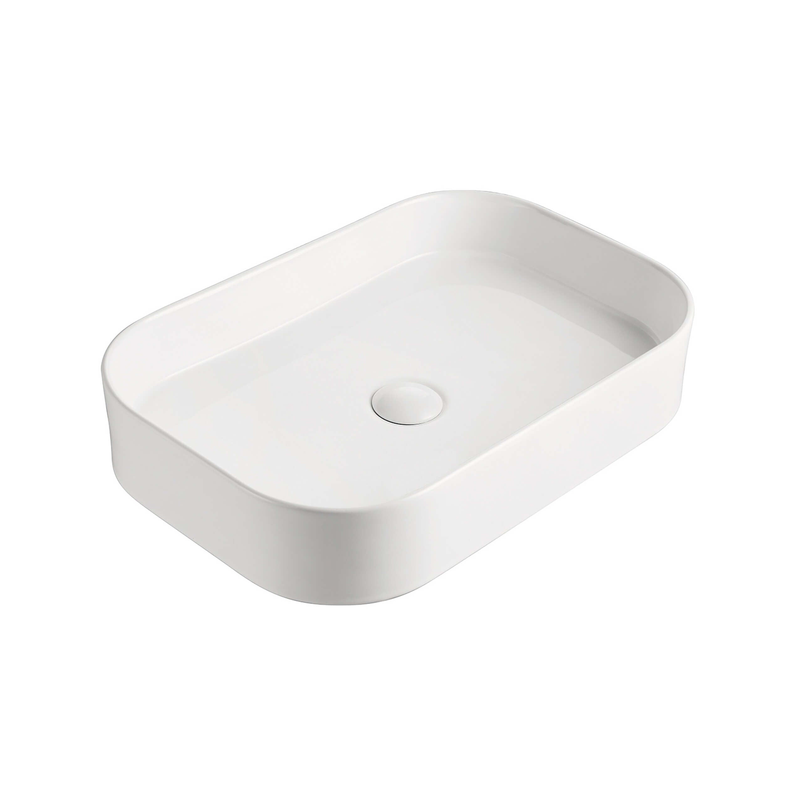 ADP Max Above Counter Bathroom Sink - Gloss White Porcelain - Modern Vanity Basin for Bathroom & Powder Room Renovation