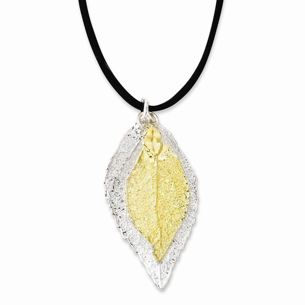 24K Gold Plated Silver Double Aspen Leaf Pendant Necklace for Women - Elegant Nature-Inspired Jewelry for Everyday Wear, Gifts & Special Occasions