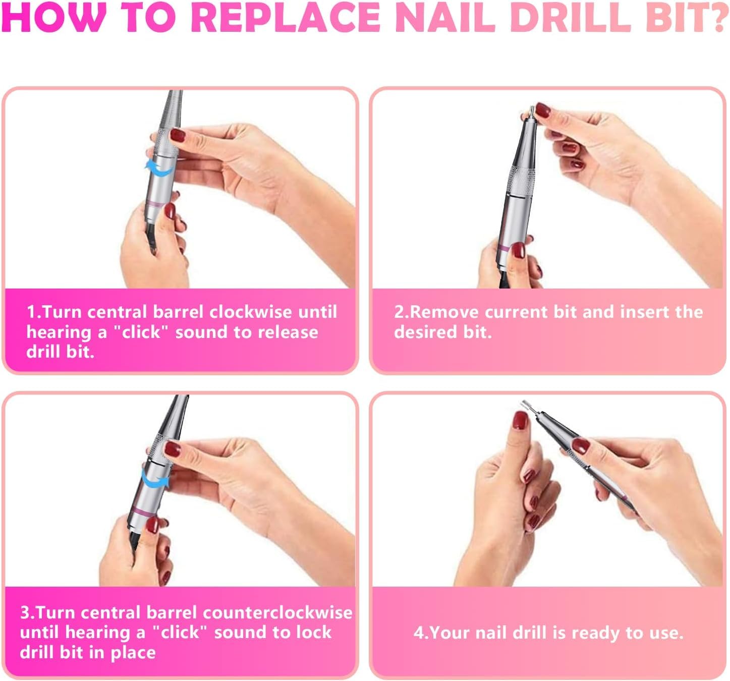 Professional Portable Electric Nail Drill - 35000 RPM Rechargeable Nail File Machine with Adjustable Speed & Low Noise for Acrylic, Gel & Natural Nails - Perfect for Home Manicures & Salon Use