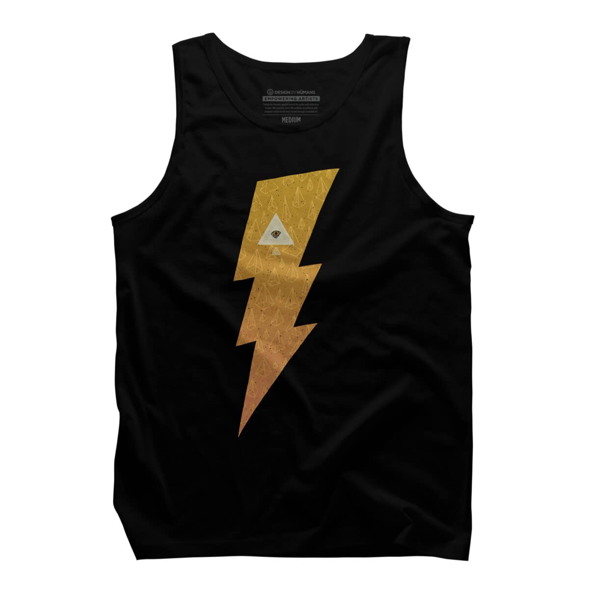 Design By Humans Men's Graphic Lightning Tank Top - Breathable Cotton Muscle Tee for Gym, Running & Casual Wear