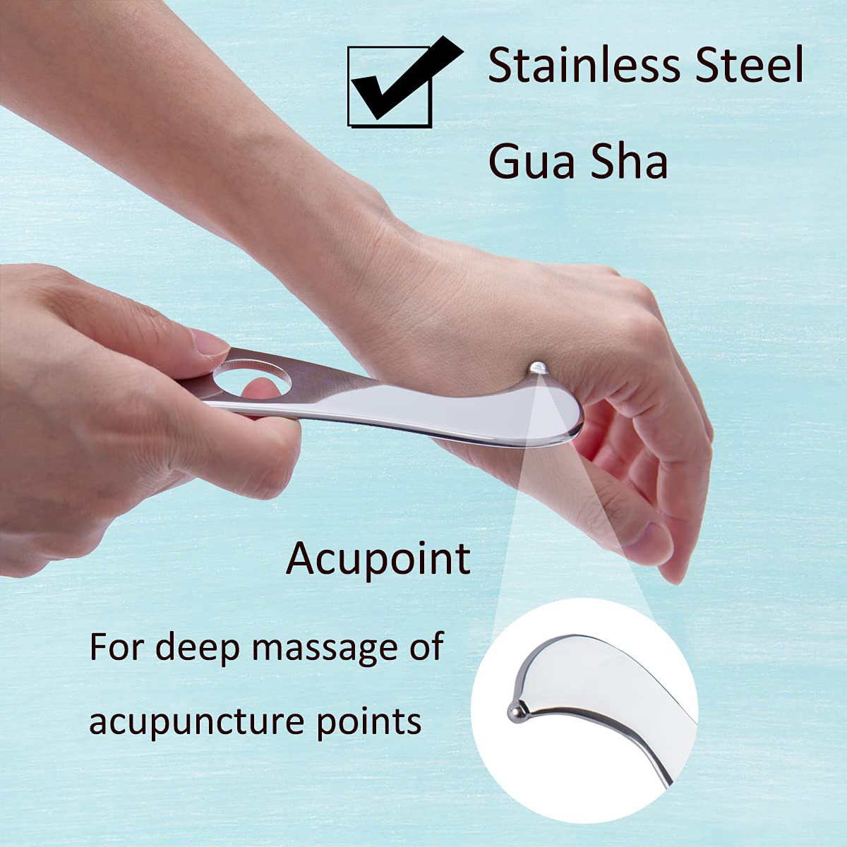 Premium Stainless Steel Gua Sha Scraping Tool - Lymphatic Drainage Massage Board for Cellulite Reduction & Muscle Pain Relief - Spa, Acupuncture & Trigger Point Therapy - Perfect for Facial Rejuvenation & Body Detox at Home or Professional Use