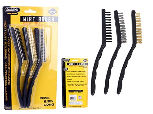 FamilyMaid 16064 8.5 Inch Wire Brush Set - 3 Piece Pack of 72 for Heavy Duty Cleaning, Rust Removal & Surface Preparation - Ideal for Home, Garage, Workshop & Industrial Use