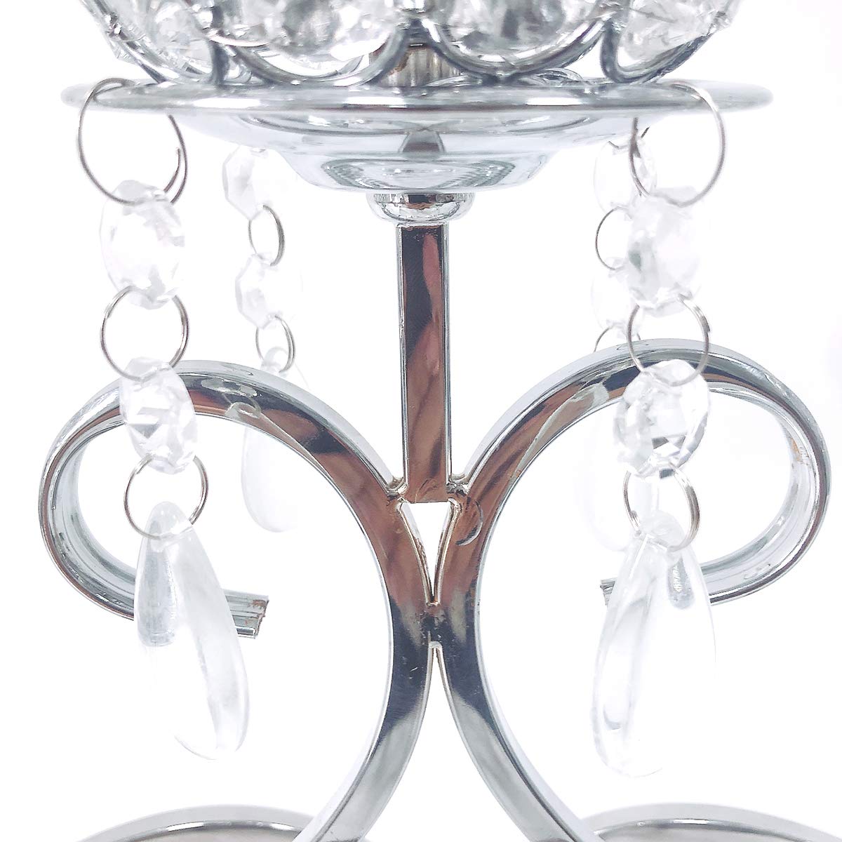 Gold Fortune Crystal Candle Holders Set of 3 - Elegant Silver 5-Arm Candelabra Centerpiece for Coffee Table, Living Room & Dining Room Decor | Perfect for Wedding, Anniversary, Holiday & Romantic Dinner Decorations