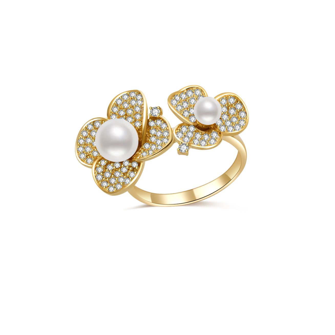 18K Solid Gold Akoya Pearl Ring KR00121 | Elegant Pearl Jewelry for Women | Perfect for Weddings, Anniversaries & Special Occasions